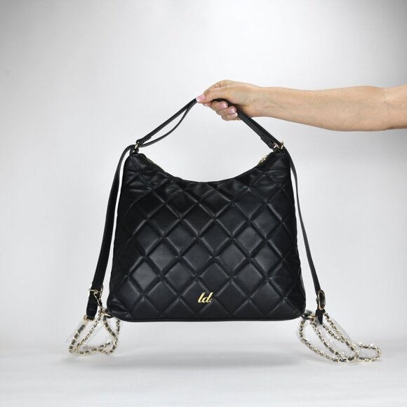 Like Dreams Quilted Vegan Leather Convertible Shoulder Bag Fortune Puffer Sling - Picture 1 of 9